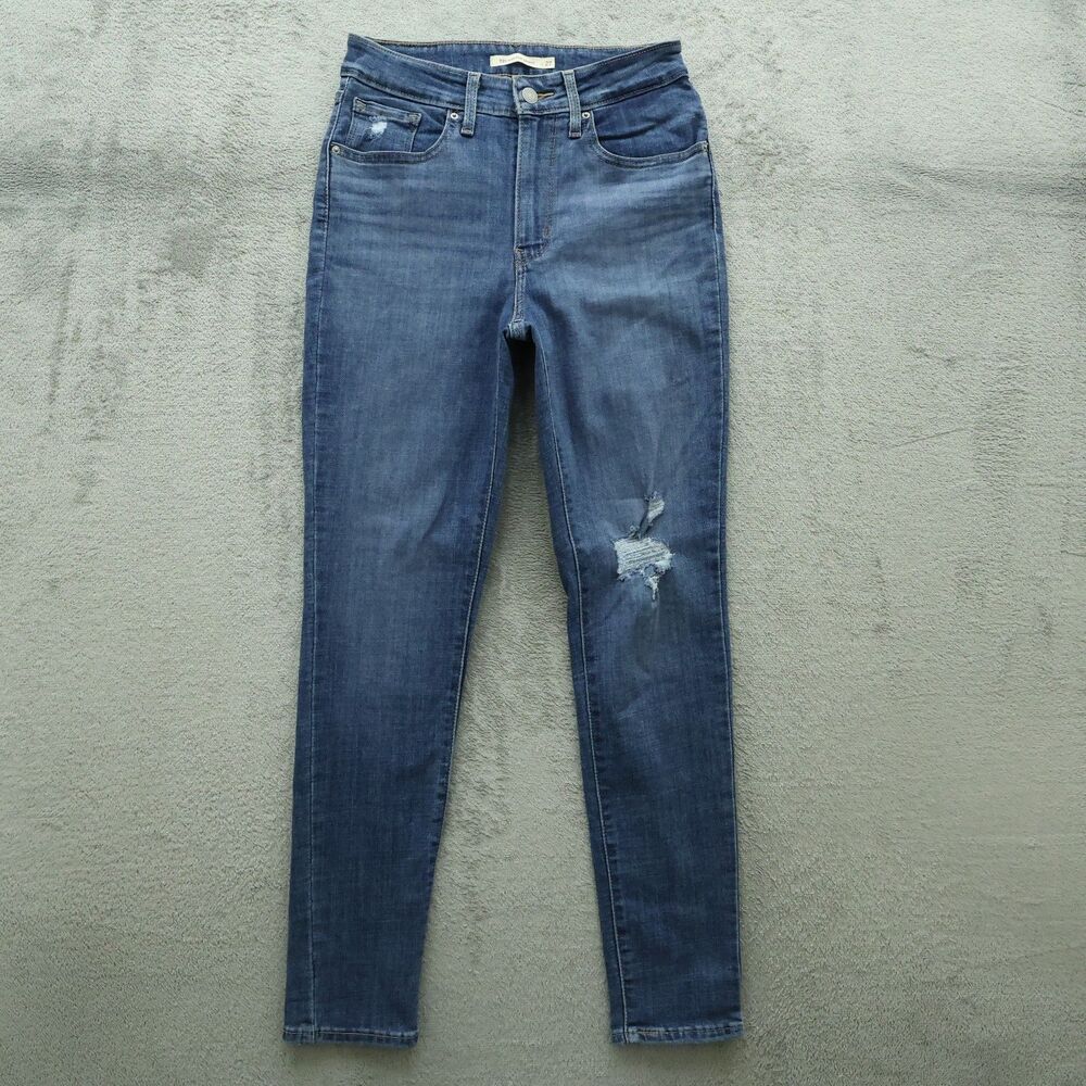 Levi's 721 Jeans Women's Size 27 Blue High-Rise Skinny Denim 28" Inseam Stretch